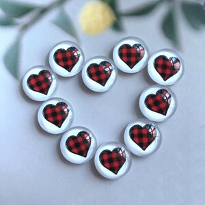 Red Buffalo Heart Cabochon, Valentine Day Heart photo glass Snap Button, 10mm 12mm 14mm 16mm 18mm 20mm 25mm 30mm 35mm 40mm dôme en verre-R120705