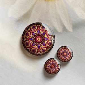 DIY Mandala Cabochon / Fotoglas Drukknoop, 10mm 12mm 14mm 16mm 18mm 20mm 25mm 30mm 35mm 40mm Glazen Koepel/Gember Drukknoop-R2231502