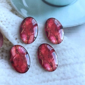 Roter Aquarell Cabochon Tropfen, Rock Muster Oval Foto Glas Cabochon, 10x14mm,13x18mm,18x25mm,20x30mm,30x40mm DIY Glaskuppel -R229604