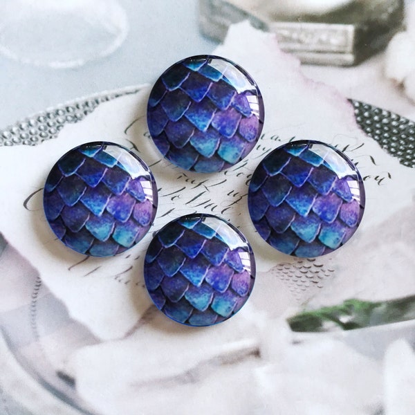 Cabochon en écailles de dragon bleu violet/bouton pression en verre, 10 mm 12 mm 14 mm 16 mm 18 mm 20 mm 25 mm 30 mm 35 mm 40 mm dôme en verre/bouton pression gingembre-R227242