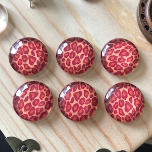 Leopard Print Cabochon, Handmade photo glass Cabs,10mm 12mm 14mm 16mm 18mm 20mm 25mm 30mm 35mm 40mm glass dome cameo cabochon -R0512D10