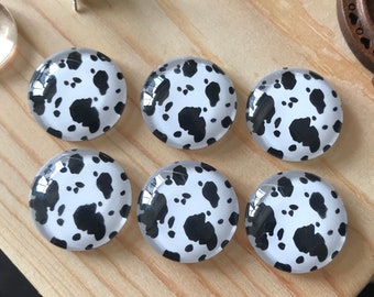 10pcs Cow Print Cabochon Handmade photo glass Cabochons 10mm 12mm 14mm 16mm 18mm 20mm 25mm 30mm 35mm 40mm glass dome cameo cabochon -R0512D7