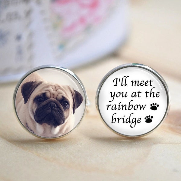 Custom Dog Cuff links,Pet Memorial Cufflinks,Dog Paw Footprints, Rainbow bridge,Pet Memorial, Pet Loss,Dog Loss,Memorial Gift, Dog Jewellery