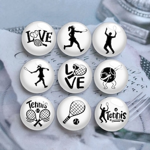 10 Stück Tennis Cabochon,Handgemachte Sport Glaskuppel,10mm 12mm 14mm 16mm 18mm 20mm 25mm 30mm 35mm 40mm DIY Bild Bild Glasperlen-DN1145