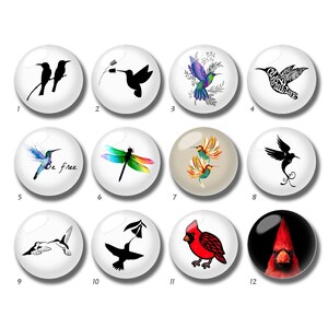 10 peças cabochão de beija-flor de 10mm 12mm, cúpula de vidro de libélula, 14mm 16mm 18mm 20mm 25mm 30mm 35mm 40mm imagem cardinal contas de vidro-DN599