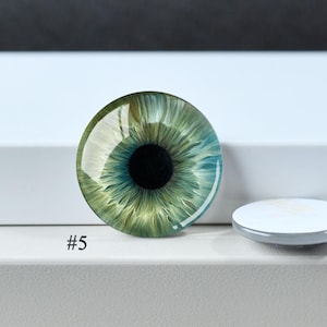Eye Cabochon,Handmade Doll Cat Eyeball photo glass Cabochon, 10mm -40mm eye glass dome cameo - 14mm thin Blythe doll eyes - DN1898 #5