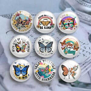 10pcs 10mm 12mm Butterfly Cabochon, Honeybee Glass Dome, 14mm 16mm 18mm 20mm 25mm 30mm 35mm 40mm Dragonfly Picture Image Glass Cameo-DN3061