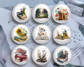 10pcs Books Cabochon,Art Painting  Photo Glass Dome, 10mm 12mm  14mm 16mm 18mm 20mm 25mm 30mm 35mm 40mm Picture Image Glass Beads-DN1900