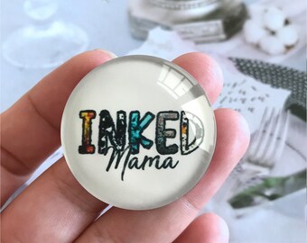 Inked Mama Cabochon / Picture glass Snap Button,10mm 12mm 14mm 16mm 18mm 20mm 25mm 30mm 35mm 40mm Glass Dome/Ginger Snap Button-R2233030