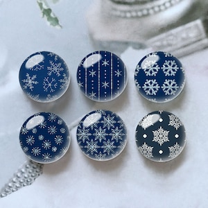 Christmas Cabochon, Snowflake Glass Dome, Santa Claus Photo Cameo, 10mm 12mm 14mm 16mm 18mm 20mm 25mm 30mm 35mm 40mm Picture Mosaic-DN1425