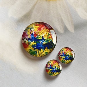 DIY kleurrijke aquarel Cabochon / glas Snap Button, 10mm 12mm 14mm 16mm 18mm 20mm 25mm 30mm 35mm 40mm glazen dome / gember snap button-r223522