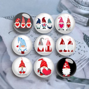 Gnomo Cabochon, Cupola Di Vetro Di San Valentino,10mm 12mm 14mm 16mm 18mm 20mm 25mm 30mm 35mm 40mm Perline Di Vetro Per Immagine Immagine Fai Da Te-DN148