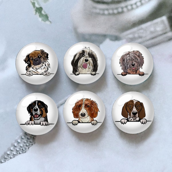 10pcs 10mm 12mm Pet Portrait Cabochon, Pet Lover Glass Dome, 14mm 16mm 18mm 20mm 25mm 30mm 35mm 40mm DIY Picture Image Glass Beads-DN518