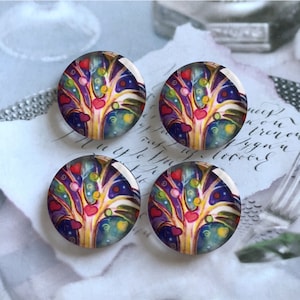 Love Tree Cabochon / Bild Glasdruckknopf, 10mm 12mm 14mm 16mm 18mm 20mm 25mm 30mm 35mm 40mm Glaskuppel / Ginger Snap Button -R223510