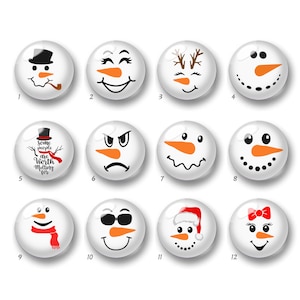 Weihnachts-Cabochon, Schneemann-Gesicht, Schneemann-Glaskuppel, 10 mm, 12 mm, 14 mm, 16 mm, 18 mm, 20 mm, 25 mm, 30 mm, 35 mm, 40 mm, DIY-Bild, Glasperlen-DN61