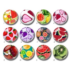 Cabochon motif fruits fraise pastèque dôme en verre 10 mm 12 mm 14 mm 16 mm 18 mm 20 mm 25 mm 30 mm 40 mm DIY image image perles de verre-DN1034