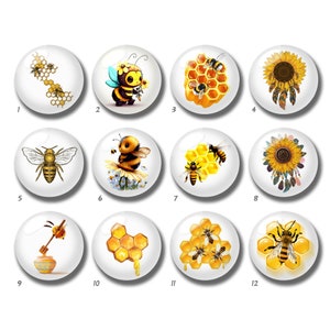 10 Stück Honigbienen-Cabochon, handgefertigte Bienen-Glaskuppel, 10 mm, 12 mm, 14 mm, 16 mm, 18 mm, 20 mm, 25 mm, 30 mm, 35 mm, 40 mm, DIY-Bild, Glasperlen-DN1905