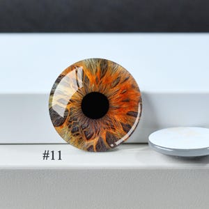 Eye Cabochon,Handmade Doll Cat Eyeball photo glass Cabochon, 10mm -40mm eye glass dome cameo - 14mm thin Blythe doll eyes - DN1898 #11