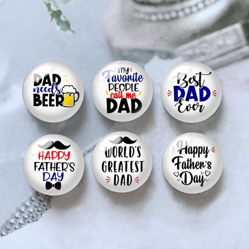 Best Dad Cabochon, Father Day Gift Glass Dome, 10mm 12mm 14mm 16mm 18mm ...