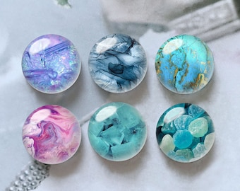 10pcs 10mm 12mm Watercolor Cabochon, Art Painting Picture Glass Dome, 14mm 16mm 18mm 20mm 25mm 30mm 35mm 40mm DIY Image Glass Cameo-DN666