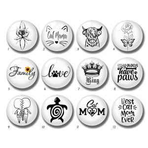 Cabochão da mãe do gato, cúpula de vidro minimalista artesanal, 10mm 12mm 14mm 16mm 18mm 20mm 25mm 30mm 35mm 40mm DIY imagem de vidro Cameo Beads-DN934