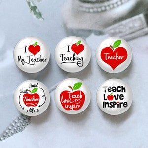 Leraar Cabochon, Teach Love Inspire Glazen Koepel, 10mm 12mm 14mm 16mm 18mm 20mm 25mm 30mm 35mm 40mm DIY Foto Afbeelding Glazen Kralen-DN792