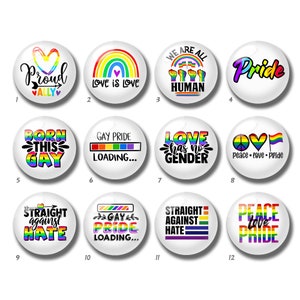 Cabochon LGBT, dôme en verre Rainbow Pride, 10 mm 12 mm 14 mm 16 mm 18 mm 20 mm 25 mm 30 mm 35 mm 40 mm Gay Pride image image LGBTQ, perles de verre-DN1208