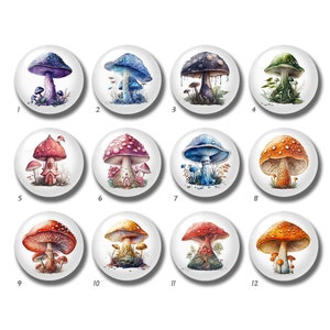 Cabochon champignon, dôme en verre champignon, perles photos arc-en-ciel faites main, 10 mm 12 mm 14 mm 16 mm 18 mm 20 mm 25 mm 30 mm 35 mm 40 mm mosaïque pour photos-DN1934