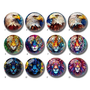 Falke Buntglas Bild Cabochon,Tiger Glaskuppel,10mm 12mm 14mm 16mm 18mm 20mm 25mm 30mm 35mm 40mm Löwe Bild Bild Glasperlen-DN2031