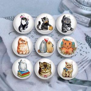 10pcs Pet Cat Cabochon, Kitty Glass Dome, 10mm 12mm 14mm 16mm 18mm 20mm 25mm 30mm 35mm 40mm DIY Amante degli Animali Immagine Immagine Perline di Vetro-DN1688
