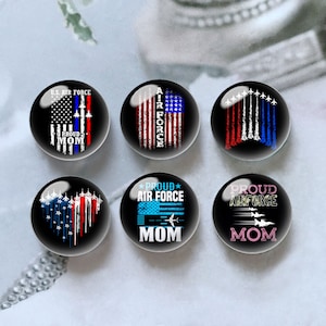 10pcs Air Force Cabochon, US Military Picture Glass Dome, 10mm 12mm 14mm 16mm 18mm 20mm 25mm 30mm 35mm 40mm Army Image Glass Beads -DN1683
