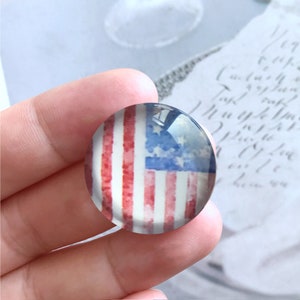 Cabochon drapeau des États-Unis du 4 juillet/bouton-pression en verre, 10 mm 12 mm 14 mm 16 mm 18 mm 20 mm 25 mm 30 mm 35 mm 40 mm Dôme en verre/bouton-pression gingembre-R22324013