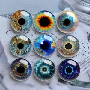 Cabochon oeil, globe oculaire fait main pour poupée, chat, 10 mm 12 mm 14 mm 16 mm 18 mm 20 mm 25 mm 30 mm 35 mm 40 mm camée dôme en verre - DN3120