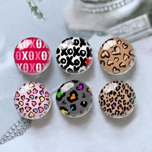 Valentinstag Cabochon, Liebe Herz Leopard Glaskuppel, 10mm 12mm 14mm 16mm 18mm 20mm 25mm 30mm 35mm 40mm DIY Bild Bild Glasperlen-DN130