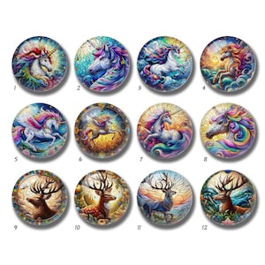 10 Stück 10mm 12mm Einhorn Cabochon, Rentier Glaskuppel, 14mm 16mm 18mm 20mm 25mm 30mm 35mm 40mm DIY Tierbild Glasperlen-DN2243