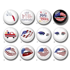 Cabochon de lèvres de drapeau des États-Unis, dôme de verre du 4 juillet, 10 mm 12 mm 14 mm 16 mm 18 mm 20 mm 25 mm 30 mm 35 mm 40 mm Rouge Bleu Image Image Perles de verre-DN1118