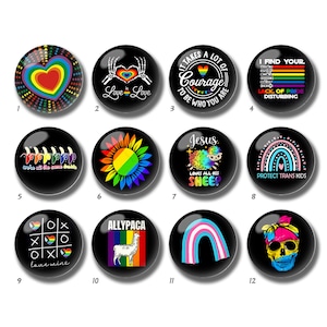 Cabochon LGBT, dôme en verre Rainbow Pride, 10 mm 12 mm 14 mm 16 mm 18 mm 20 mm 25 mm 30 mm 35 mm 40 mm Gay Pride image image LGBTQ, perles de verre-DN1191