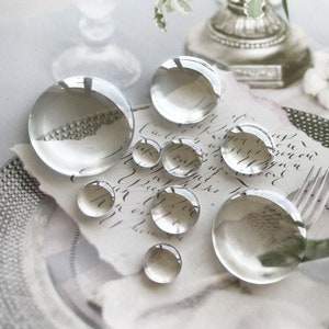 Cabochon in vetro trasparente, cupole in vetro trasparente rotonde con retro piatto, perline di vetro cameo da 10 mm, 12 mm, 14 mm, 16 mm, 18 mm, 20 mm, 25 mm, 30 mm, 35 mm, 40 mm