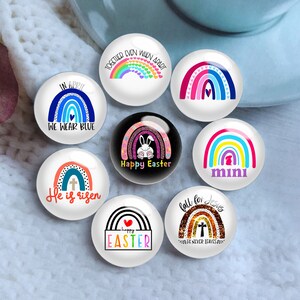 Ostern Regenbogen Cabochon, Er ist aufgegangen Glaskuppel, 10 mm 12 mm 14 mm 16 mm 18 mm 20 mm 25 mm 30 mm 35 mm 40 mm DIY Bild Bild Glasperlen-DN388