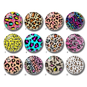 10pcs 10mm 12mm Leopard Cabochon, Animal Print Glass Dome, 14mm 16mm 18mm 20mm 25mm 30mm 35mm 40mm Christmas Picture Image Glass Beads-DN541