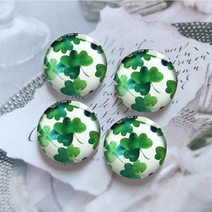 10pcs 10mm 12mm 14mm 16mm 18mm 20mm 25mm Lucky Clover Cabochon/glass Snap Button, 30mm 35mm 40mm Glass Dome/Ginger Snap Button -R2262026