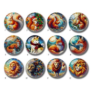 10 pièces cabochon écureuil, lion dôme en verre, 10 mm 12 mm 14 mm 16 mm 18 mm 20 mm 25 mm 30 mm 35 mm 40 mm renard roux image image perles de verre-DN2250