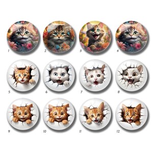 10 Stück 10mm 12mm Katze Cabochon, niedliche Katze Glaskuppel, 14mm 16mm 18mm 20mm 25mm 30mm 35mm 40mm DIY Haustier Bild Glasperlen-DN2310