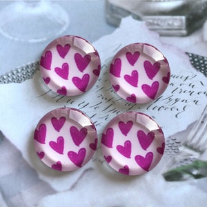 Rose Rot Liebe Herz Cabochon, Valentinstag Herz Bild Glas Druckknopf, 10mm 12mm 14mm 16mm 18mm 20mm 25mm 30mm 35mm 40mm -R121116