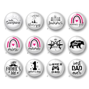 Mama Rainbow Cabochon, Dôme en verre d’image de meilleur papa, 10mm 12mm 14mm 16mm 18mm 20mm 25mm 30mm 35mm 40mm DIY Photo Photo Perles de verre Cameo-DN237