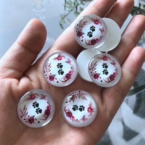 Hund Katze Pfote Abdruck Fotoglas Cabochon 10mm 12mm 14mm 16mm 18mm 20mm 25mm 30mm 35mm 40mm Glaskuppel Cameo-R0904d11