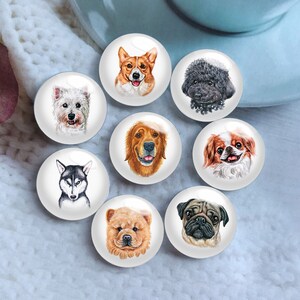 10 Stück 10mm 12mm Hund Cabochon, Teddy Glaskuppel, 14mm 16mm 18mm 20mm 25mm 30mm 35mm 40mm DIY Corgis Bild Bild Glas Mosaik Perlen-DN513