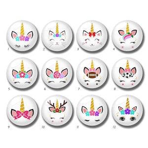 Cabochon licorne, dôme en verre animal fait main fée, 10 mm 12 mm 14 mm 16 mm 18 mm 20 mm 25 mm 30 mm 35 mm 40 mm DIY image image perles de verre-DN802