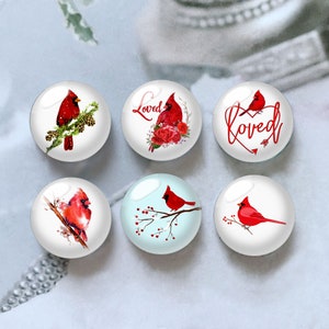 10pcs 10mm 12mm Cabochon Cardinal, Dôme de Verre Oiseau Rouge, 14mm 16mm 18mm 20mm 25mm 30mm 35mm 40mm DIY Memorial Photo Image Perles de Verre-DN573
