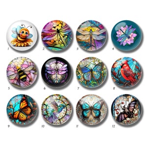 Butterfly Stained Glass Image Cabochon,Dragonfly Glass Dome,10mm 12mm 14mm 16mm 18mm 20mm 25mm 30mm 35mm 40mm Picture Glass Cameo-DN1912
